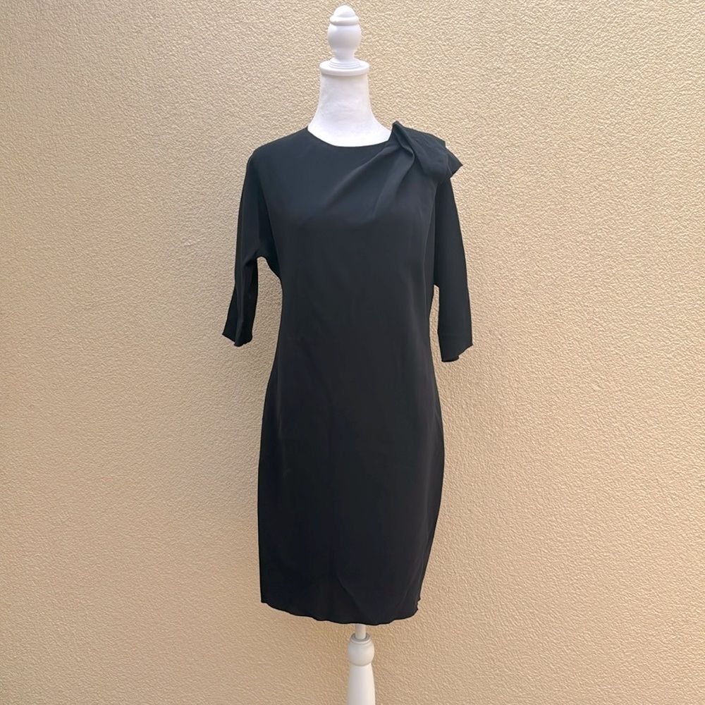 Lanvin Collection dark green half sleeve mini dress